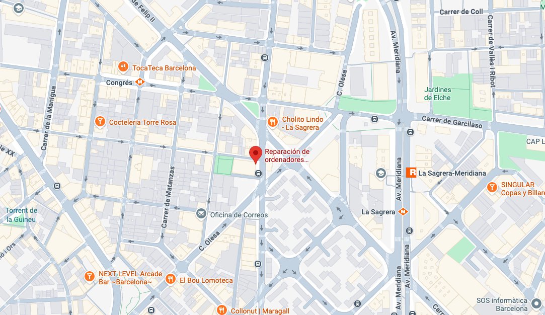 Ubicación de Ecoservei Informática en el mapa de Barcelona