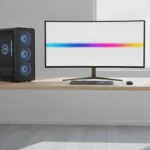 Torre de ordenador y monitor sobre un escritorio, listos para mejorar su velocidad